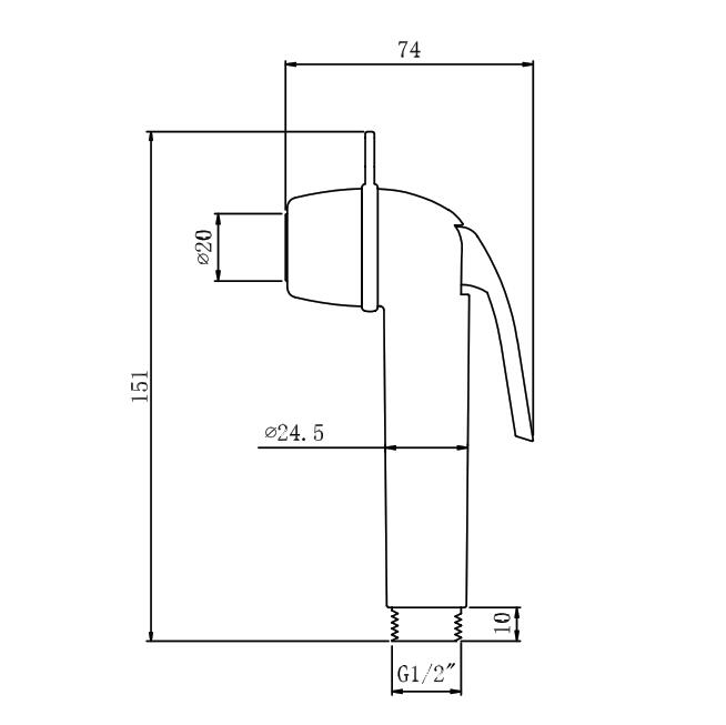 Cabezal de rociador de inodoro de bidé de baño de rosca macho de 20 mm chapado en ABS